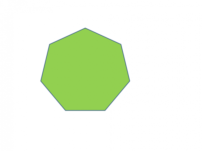 A green heptagon